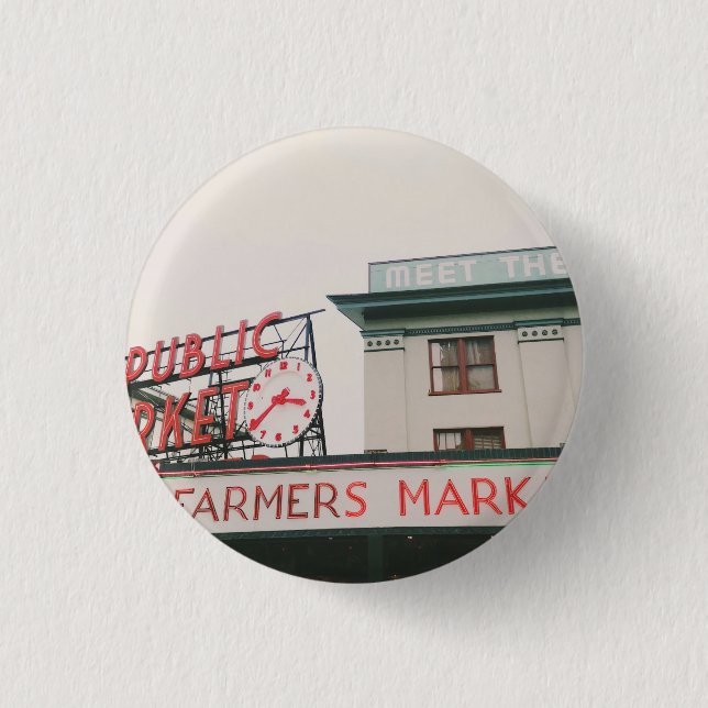Badge Rond 2,50 Cm Miroir compact Pike Place Market (Devant)