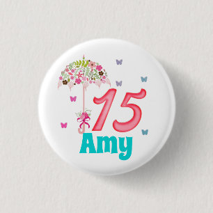 Badge Rond 2,50 Cm Mis Quinces 15e anniversaire 15 ans sur mesure