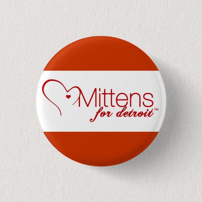 Badge Rond 2,50 Cm Mitaines pour le bouton de Detroit Pinback (Devant)