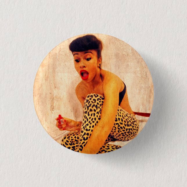 Badge Rond 2,50 Cm Mlle Février (Devant)