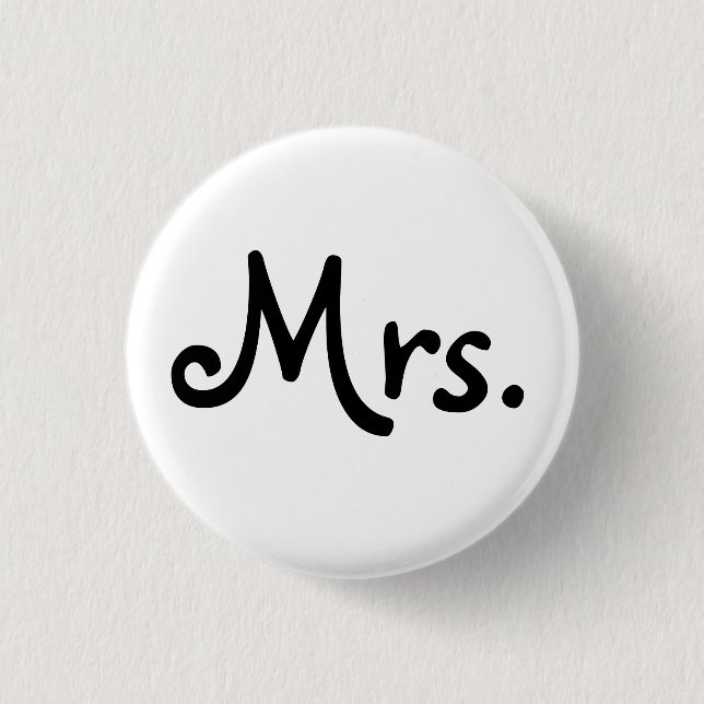 Badge Rond 2,50 Cm "Mme "bouton (jeune mariée) (Devant)