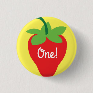 Badge Rond 2,50 Cm Mod coloré de ?ère fraise mignonne d'anniversair