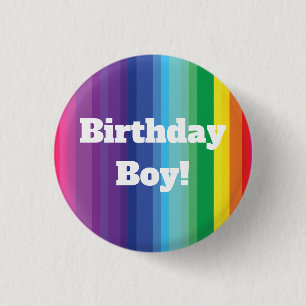 Badge Rond 2,50 Cm Mod Rainbow Colorée 1ère fête d'anniversaire