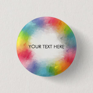 Badge Rond 2,50 Cm Modèle blanc coloré Ajouter votre nom de texte Arr