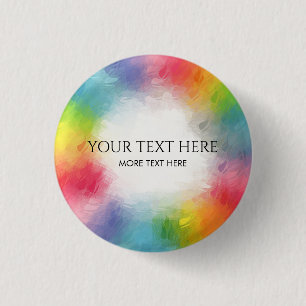 Badge Rond 2,50 Cm Modèle blanc coloré personnalisé Ajouter votre nom