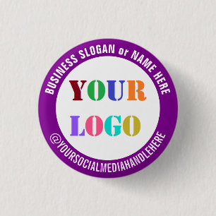 Badge Rond 2,50 Cm Modèle de bouton de médias sociaux avec logo d'ent