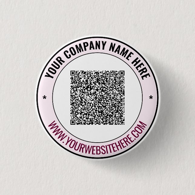 Badge Rond 2,50 Cm Modèle de boutons promotionnels de code QR de text (Devant)