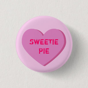 Badge Rond 2,50 Cm Modèle de cœur de conversation rose