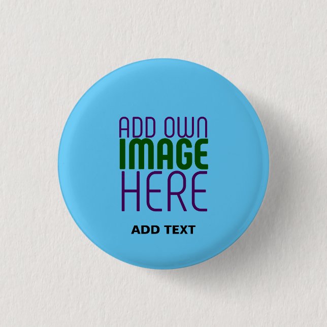 BADGE ROND 2,50 CM MODÈLE DE TEXTE D'IMAGE BLEU SKY SWAG MODERNE MODI (Devant)