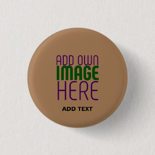 BADGE ROND 2,50 CM MODÈLE DE TEXTE D'IMAGE BROWN SIMPLE MODERNE