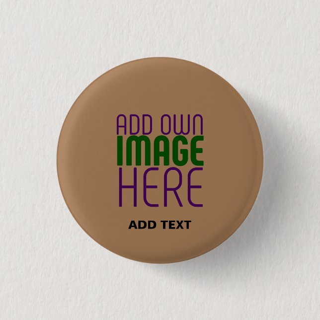 BADGE ROND 2,50 CM MODÈLE DE TEXTE D'IMAGE BROWN SIMPLE MODERNE (Devant)