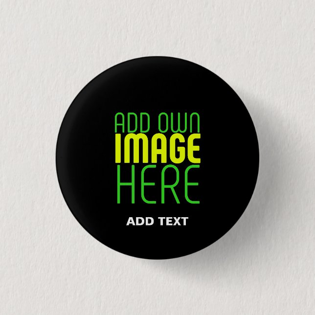 BADGE ROND 2,50 CM MODÈLE DE TEXTE D'IMAGE NOIRE SIMPLE ET MODERNE (Devant)