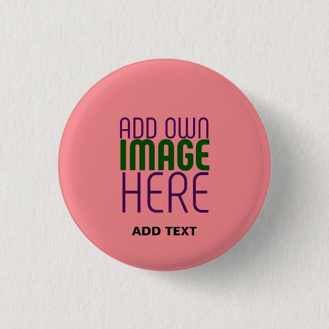 BADGE ROND 2,50 CM MODÈLE DE TEXTE D'IMAGE ROSE MODERNE ÉDITABLE SAUM (Devant)