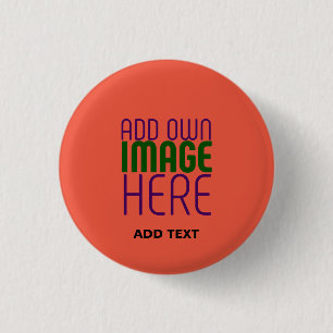 BADGE ROND 2,50 CM MODÈLE DE TEXTE D'IMAGE ROUGE DE TOMATE ÉDITABLE M