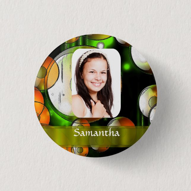 Badge Rond 2,50 Cm Modèle photo abstrait circulaire (Devant)