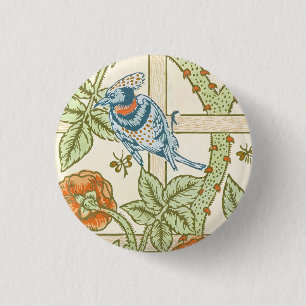 Badge Rond 2,50 Cm Modèle sans couture de treillis de William Morris 