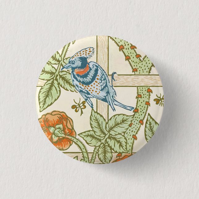Badge Rond 2,50 Cm Modèle sans couture de treillis de William Morris  (Devant)