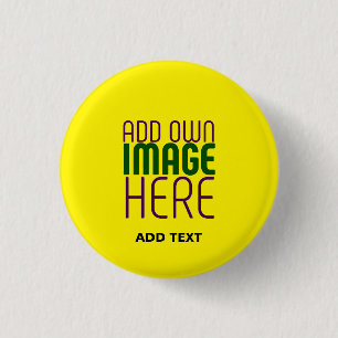BADGE ROND 2,50 CM MODÈLE TEXTE D'IMAGE JAUNE LUMINEUSE MODERNE
