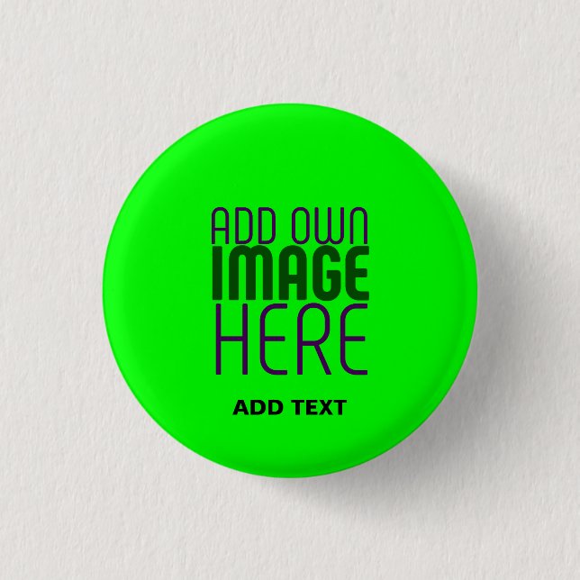 BADGE ROND 2,50 CM MODERNE ÉDITABLE NEON GREEN IMAGE MODÈLE TEXTE (Devant)