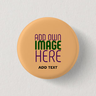 BADGE ROND 2,50 CM MODERNE ÉDITABLE PEACH ORANGE IMAGE MODÈLE TEXTE