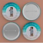 Badge Rond 2,50 Cm Moderne graduation plage océanique Voyage photo mo<br><div class="desc">Moderne graduation océan plage moderne voyage aventure photo déco de préférence bouton. Doté d'une superbe photographie océanique sur la plage. Classe 20xx également disponible. Partie d'une collection.</div>
