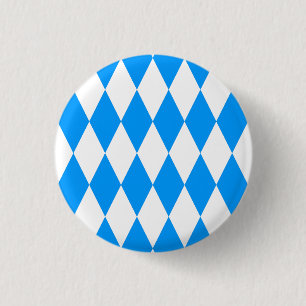 Badge Rond 2,50 Cm Moderne motif bavarois frais bleu blanc