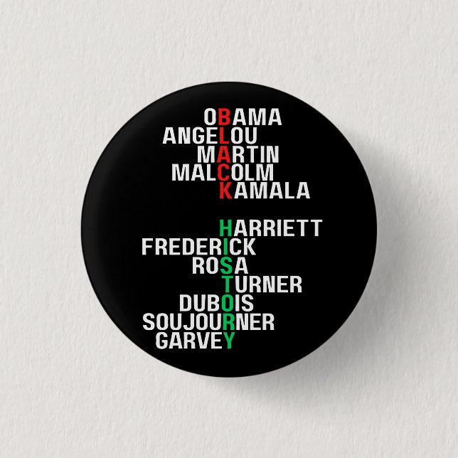 Badge Rond 2,50 Cm Mois de l'histoire noire Melanin King Reine Sista  (Devant)