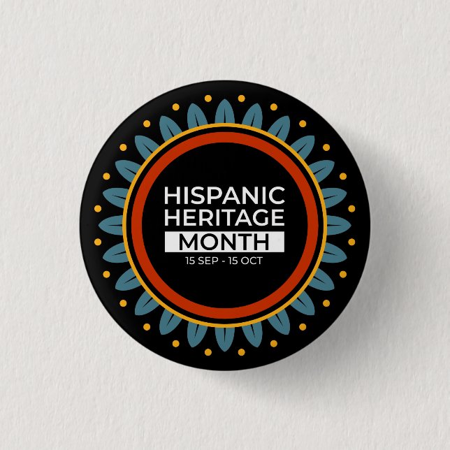 Badge Rond 2,50 Cm Mois du patrimoine hispanique national Sterling Ar (Devant)