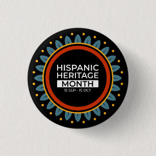 Badge Rond 2,50 Cm Mois du patrimoine hispanique national Sterling Ar