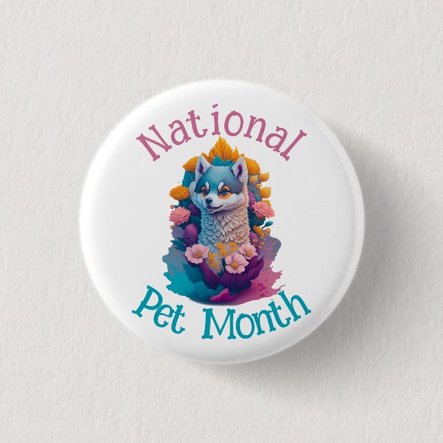 Badge Rond 2,50 Cm Mois national des animaux (Devant)
