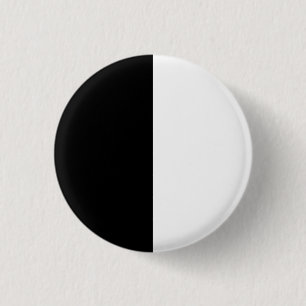 Badge Rond 2,50 Cm moitié blanc noir moitié noir moitié noir blanc