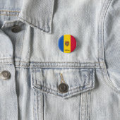 Badge Rond 2,50 Cm Moldavie bouton, patriotique moldave Drapeau mode (En situation)