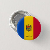 Badge Rond 2,50 Cm Moldavie bouton, patriotique moldave Drapeau mode (Devant & derrière)