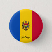 Badge Rond 2,50 Cm Moldavie bouton, patriotique moldave Drapeau mode (Devant)