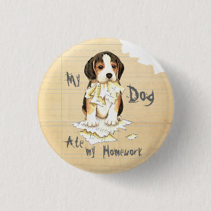 Badge Rond 2,50 Cm Mon Beagle m'a mangé mes devoirs