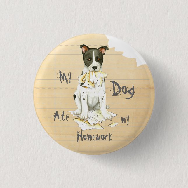 Badge Rond 2,50 Cm Mon Chien Canadien A Mangé Mes Devoirs (Devant)