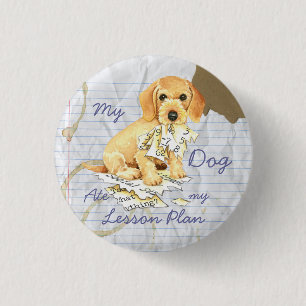 Badge Rond 2,50 Cm Mon Dachshund À poils durs a mangé mon plan de leç