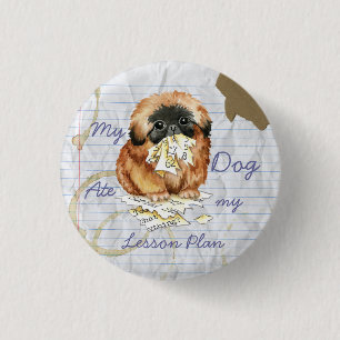 Badge Rond 2,50 Cm Mon Pekingese Mange Mon plan de leçon