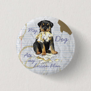 Badge Rond 2,50 Cm Mon plan de leçon de Rottweiler