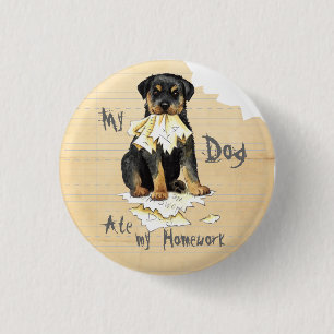 Badge Rond 2,50 Cm Mon Rottweiler a mangé mes devoirs