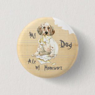Badge Rond 2,50 Cm Mon Setter Anglais A Mangé Mes Devoirs