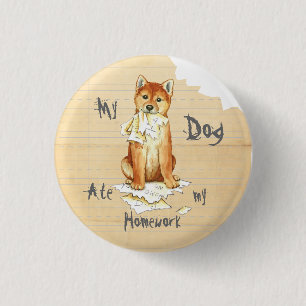 Badge Rond 2,50 Cm Mon Shiba Inu A Mangé Mes Devoirs