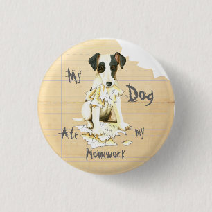 Badge Rond 2,50 Cm Mon Terrier Fumé Renard Ate Ma Maison
