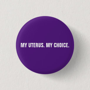 Badge Rond 2,50 Cm Mon utérus mon choix de droits d'avortement violet