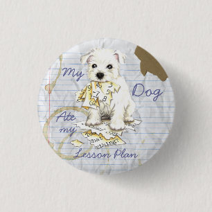 Badge Rond 2,50 Cm Mon Westie Mangé Mon plan de leçon