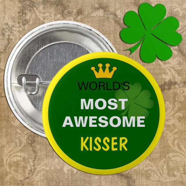Badge Rond 2,50 Cm Mondes les plus beaux - KiSSER, Shamrock /St. Padd (Créateur téléchargé)