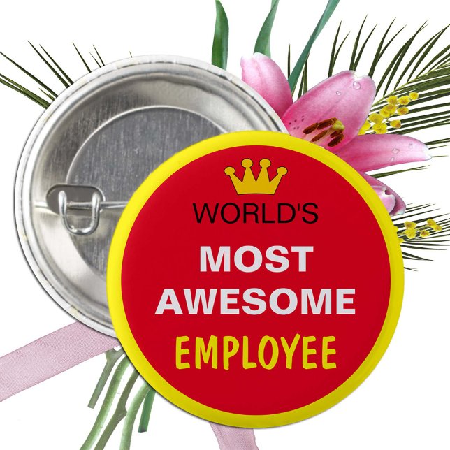 Badge Rond 2,50 Cm Mondes les plus géniaux - Bouton EMPLOYÉ (meilleur (Créateur téléchargé)