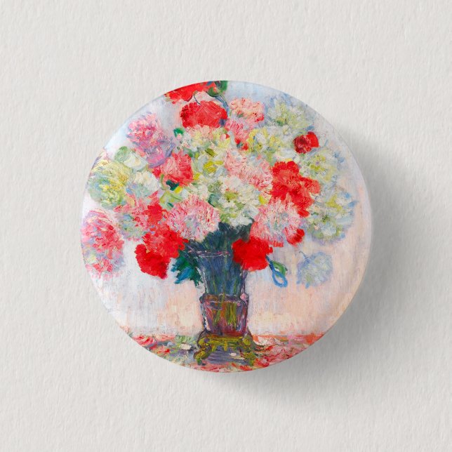 Badge Rond 2,50 Cm Monet Peonies (Devant)