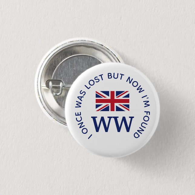 Badge Rond 2,50 Cm MONOGRAM Union Jack personnalisé (Devant & derrière)