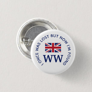 Badge Rond 2,50 Cm MONOGRAM Union Jack personnalisé